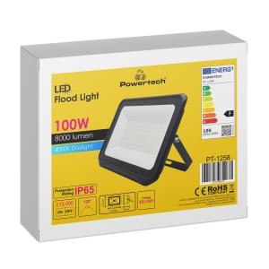 POWERTECH LED προβολέας PT-1258, 100W, 4000K, 8000lm, IP65 | Φωτισμός | elabstore.gr