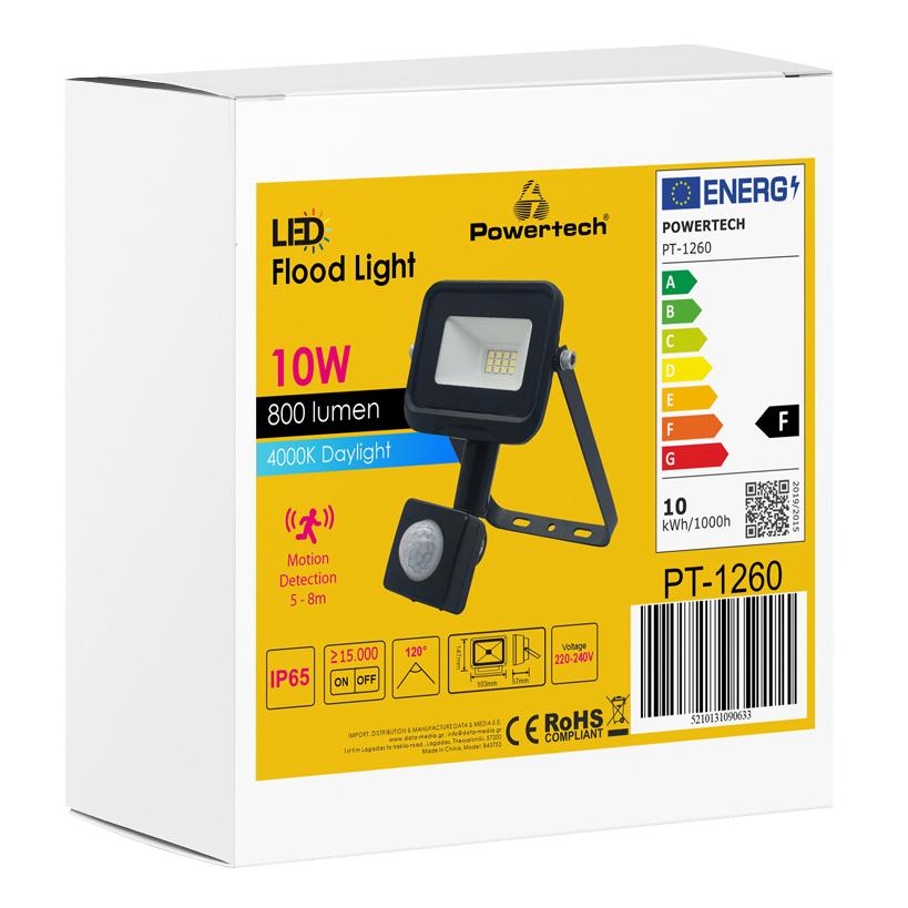 POWERTECH LED προβολέας PT-1260, με αισθητήρα κίνησης, 10W, 4000K, IP65 | eLabstore.gr POWERTECH LED προβολέας PT-1260, με αισθητήρα κίνησης, 10W, 4000K, IP65 | Φωτισμός | elabstore.gr