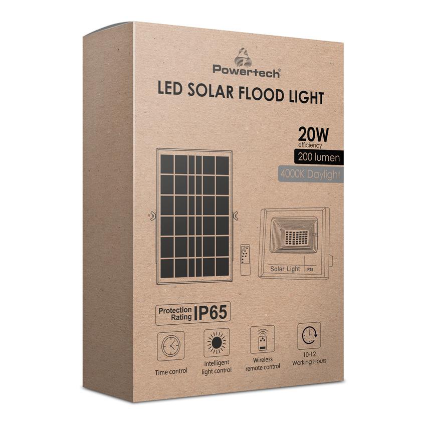 POWERTECH LED ηλιακός προβολέας PT-1264, 20W, 4000K, 200lm, 2500mA, IP65 | eLabstore.gr POWERTECH LED ηλιακός προβολέας PT-1264, 20W, 4000K, 200lm, 2500mA, IP65 | Φωτισμός | elabstore.gr