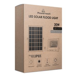 POWERTECH LED ηλιακός προβολέας PT-1265, 30W, 4000K, 300lm, 3500mA, IP65 | Φωτισμός | elabstore.gr