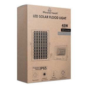 POWERTECH LED ηλιακός προβολέας PT-1266, 45W, 4000K, 450lm, 5000mA, IP65 | Φωτισμός | elabstore.gr