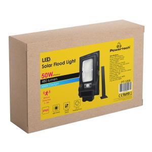 POWERTECH LED ηλιακός προβολέας PT-1269 με αισθητήρα κίνησης, 50W, 3500mA, IP65 | Φωτισμός | elabstore.gr