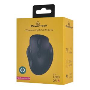 POWERTECH ασύρματο ποντίκι PT-1288, USB δέκτης, έως 1600DPI, 400mAh, μαύρο | eLabstore.gr
