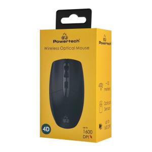 POWERTECH ασύρματο ποντίκι PT-1294, USB δέκτης, έως 1600DPI, μαύρο | Συνοδευτικά PC | elabstore.gr