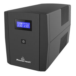 POWERTECH UPS Line Interactive PT-1298 με οθόνη, 2200VA, 1320W, 4x Schuko, 2x RJ45/RJ11, USB Type B | Τροφοδοσία Ρεύματος | elabstore.gr