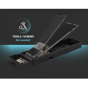 SILICON POWER θήκη για M.2 PCIe NVMe/SATA SSD PD60, tool free, 10Gbps, μαύρη | Συνοδευτικά PC | elabstore.gr