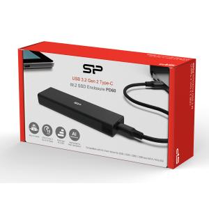 SILICON POWER θήκη για M.2 PCIe NVMe/SATA SSD PD60, tool free, 10Gbps, μαύρη | eLabstore.gr