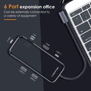 CABLETIME docking station CT-CMHD61G, 6 θυρών, USB-C σύνδεση, 4K, 60W, μαύρο | eLabstore.gr CABLETIME docking station CT-CMHD61G, 6 θυρών, USB-C σύνδεση, 4K, 60W, μαύρο | Συνοδευτικά PC | elabstore.gr