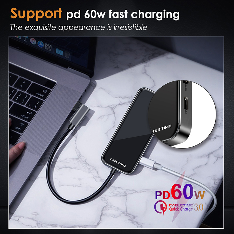 CABLETIME docking station CT-CMHD61G, 6 θυρών, USB-C σύνδεση, 4K, 60W, μαύρο | eLabstore.gr CABLETIME docking station CT-CMHD61G, 6 θυρών, USB-C σύνδεση, 4K, 60W, μαύρο | Συνοδευτικά PC | elabstore.gr