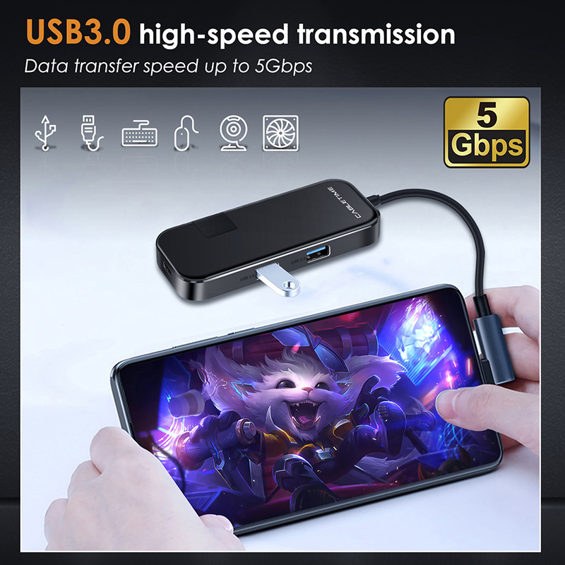 CABLETIME docking station CT-CMHD61G, 6 θυρών, USB-C σύνδεση, 4K, 60W, μαύρο | eLabstore.gr CABLETIME docking station CT-CMHD61G, 6 θυρών, USB-C σύνδεση, 4K, 60W, μαύρο | Συνοδευτικά PC | elabstore.gr