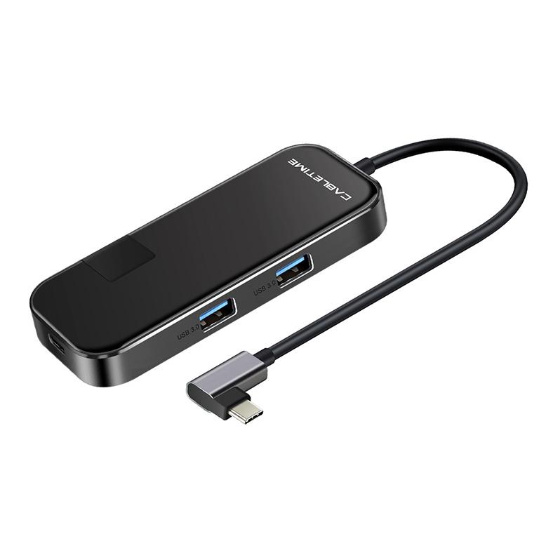 CABLETIME docking station CT-CMHD61G, 6 θυρών, USB-C σύνδεση, 4K, 60W, μαύρο | Συνοδευτικά PC | elabstore.gr