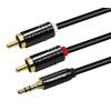 CABLETIME καλώδιο ήχου 3.5mm σε 2x RCA CT-P12G, 3m, μαύρο | Καλώδια - Αντάπτορες | elabstore.gr