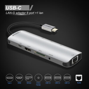CABLETIME docking station CT-CMHD91, 9 θυρών, USB-C σύνδεση, 4K, 100W, γκρι | Συνοδευτικά PC | elabstore.gr