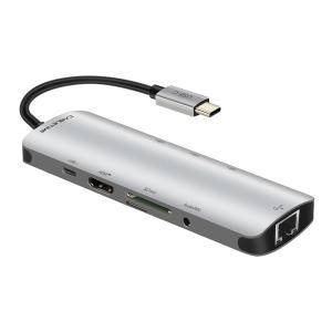 CABLETIME docking station CT-CMHD91, 9 θυρών, USB-C σύνδεση, 4K, 100W, γκρι | eLabstore.gr