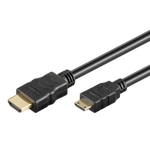 GOOBAY καλώδιο mini HDMI σε HDMI 74082 με Ethernet, 4K/60Hz, 18 Gbps, 1.5m, μαύρο | Καλώδια - Αντάπτορες | elabstore.gr