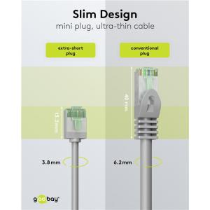 GOOBAY καλώδιο δικτύου 74345, CAT 8.1 U/FTP, slim, copper, 40Gbps, 0.50m, γκρι | Καλώδια - Αντάπτορες | elabstore.gr