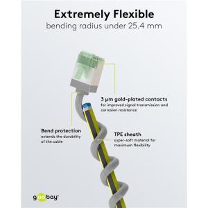 GOOBAY καλώδιο δικτύου 74346, CAT 8.1 U/FTP, slim, copper, 40Gbps, 1m, γκρι | Καλώδια - Αντάπτορες | elabstore.gr