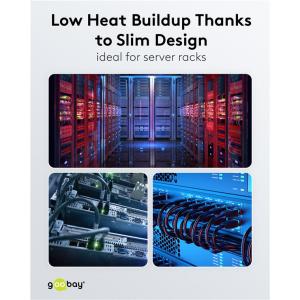 GOOBAY καλώδιο δικτύου 74349, CAT 8.1 U/FTP, slim, copper, 40Gbps, 5m, γκρι | eLabstore.gr