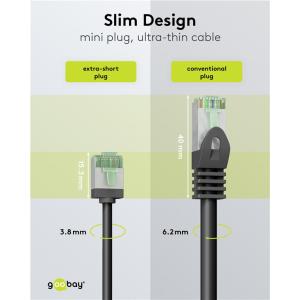 GOOBAY καλώδιο δικτύου 74354, CAT 8.1 U/FTP, slim, copper, 40Gbps, 2m, μαύρο | Καλώδια - Αντάπτορες | elabstore.gr