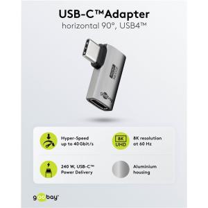 GOOBAY αντάπτορας USB-C 74441, γωνιακός 90°, USB4, 240W, 40Gbps, 8K, γκρι | eLabstore.gr GOOBAY αντάπτορας USB-C 74441, γωνιακός 90°, USB4, 240W, 40Gbps, 8K, γκρι | Καλώδια - Αντάπτορες | elabstore.gr
