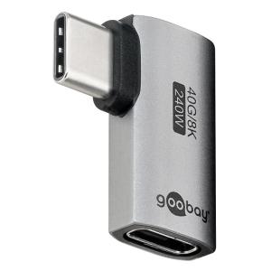 GOOBAY αντάπτορας USB-C 74441, γωνιακός 90°, USB4, 240W, 40Gbps, 8K, γκρι | Καλώδια - Αντάπτορες | elabstore.gr