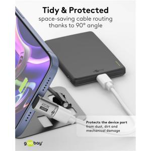 GOOBAY αντάπτορας USB-C 74442, γωνιακός 90°, USB4, 240W, 40Gbps, 8K, γκρι | Καλώδια - Αντάπτορες | elabstore.gr
