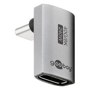 GOOBAY αντάπτορας USB-C 74442, γωνιακός 90°, USB4, 240W, 40Gbps, 8K, γκρι | Καλώδια - Αντάπτορες | elabstore.gr