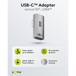 GOOBAY αντάπτορας USB-C 74443, γωνιακός 90°, USB4, 240W, 40Gbps, 8K, γκρι | eLabstore.gr GOOBAY αντάπτορας USB-C 74443, γωνιακός 90°, USB4, 240W, 40Gbps, 8K, γκρι | Καλώδια - Αντάπτορες | elabstore.gr