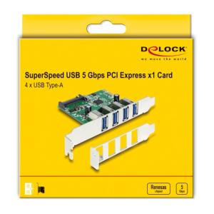 DELOCK κάρτα επέκτασης PCI Express x1 σε 4x USB 89360, 5 Gbps | eLabstore.gr DELOCK κάρτα επέκτασης PCI Express x1 σε 4x USB 89360, 5 Gbps | PC & Αναβάθμιση | elabstore.gr