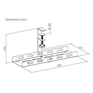 BRATECK cable management γραφείου CC11-10-1, μεταλλικό, 40x12.9x19cm, μαύρο | Αναλώσιμα - Είδη Γραφείου | elabstore.gr