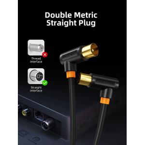 CABLETIME καλώδιο κεραίας CT-AV101-10, γωνιακό 90°, 75 Ohm, 1m, μαύρο | Καλώδια - Αντάπτορες | elabstore.gr