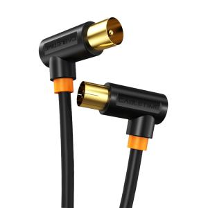 CABLETIME καλώδιο κεραίας CT-AV101-10, γωνιακό 90°, 75 Ohm, 1m, μαύρο | Καλώδια - Αντάπτορες | elabstore.gr