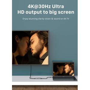 CABLETIME αντάπτορας USB-C σε HDMI CT-CMHF4K30-AG, 4K/30Hz, γκρι | Καλώδια - Αντάπτορες | elabstore.gr