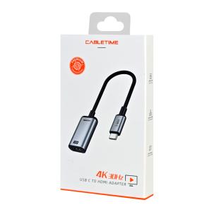 CABLETIME αντάπτορας USB-C σε HDMI CT-CMHF4K30-AG, 4K/30Hz, γκρι | Καλώδια - Αντάπτορες | elabstore.gr