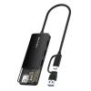 CABLETIME USB hub CT-HUBT5-PB, 4x θυρών, 10Gbps, USB/USB-C σύνδεση, μαύρο | Συνοδευτικά PC | elabstore.gr