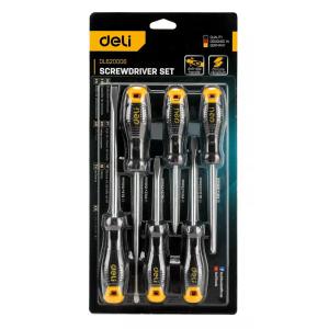 DELI σετ κατσαβίδια DL620006, 3x ίσια & 3x σταυρωτά, μαγνητικά, 6τμχ | Εργαλεία | elabstore.gr