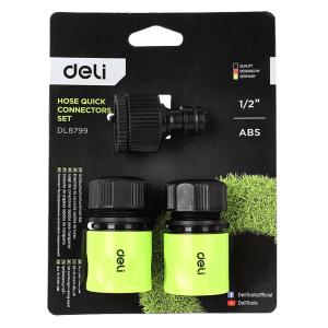 DELI σετ σύνδεσμοι λάστιχων νερού DL8799, 1/2" & 3/4", 3τμχ | Οικιακός εξοπλισμός | elabstore.gr