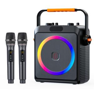 JYX φορητό ηχείο T19-T με 2x μικρόφωνα, 18W, 3000mah, LED, μαύρο | Εικόνα & Ήχος | elabstore.gr