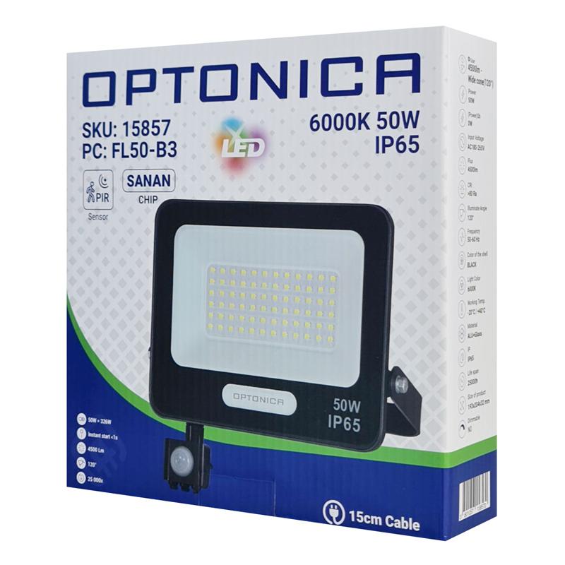 OPTONICA LED προβολέας 15857 με αισθητήρα κίνησης, 50W, 6000K, IP65 | eLabstore.gr OPTONICA LED προβολέας 15857 με αισθητήρα κίνησης, 50W, 6000K, IP65 | Φωτισμός | elabstore.gr