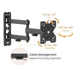POWERTECH επιτοίχια βάση PT-1279 για τηλεόραση 13-32", full motion, 20kg | Εικόνα & Ήχος | elabstore.gr