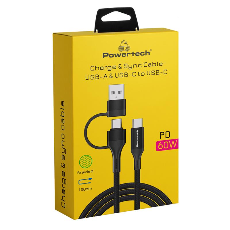 POWERTECH καλώδιο USB & USB-C σε USB-C PTR-0158, PD 60W, copper, 1.5m, μαύρο | eLabstore.gr POWERTECH καλώδιο USB & USB-C σε USB-C PTR-0158, PD 60W, copper, 1.5m, μαύρο | Καλώδια - Αντάπτορες | elabstore.gr