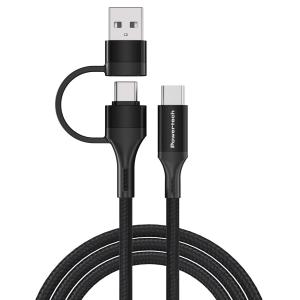 POWERTECH καλώδιο USB & USB-C σε USB-C PTR-0158, PD 60W, copper, 1.5m, μαύρο | Καλώδια - Αντάπτορες | elabstore.gr