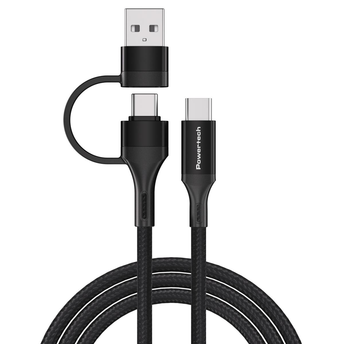 POWERTECH καλώδιο USB & USB-C σε USB-C PTR-0158, PD 60W, copper, 1.5m, μαύρο | Καλώδια - Αντάπτορες | elabstore.gr