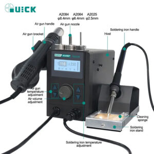 QUICK σταθμός κόλλησης QUICK8586D+, κολλητήρι/πιστόλι θερμού αέρα, 800W, 100~480 °C | Εργαλεία | elabstore.gr