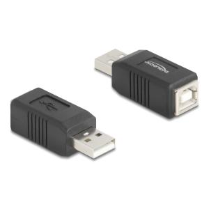 DELOCK αντάπτορας USB σε USB Type B 67202, 480Mbps, μαύρος | Καλώδια - Αντάπτορες | elabstore.gr