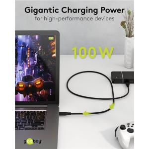 GOOBAY καλώδιο USB-C 74196, USB4, 100W, 20Gbps, 4K/60Hz, 1.5m, μαύρο | Καλώδια - Αντάπτορες | elabstore.gr