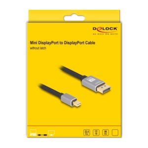 DELOCK καλώδιο mini DisplayPort σε DisplayPort 81091, 8K/60Hz, 32.4 Gbps, 1m, μαύρο | Καλώδια - Αντάπτορες | elabstore.gr