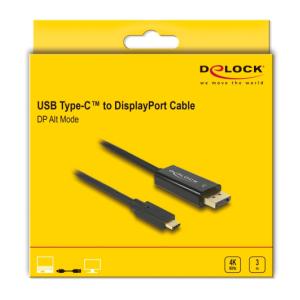 DELOCK καλώδιο USB-C σε DisplayPort 85257, DP Alt Mode, 4K/60Hz, 3m, μαύρο | eLabstore.gr DELOCK καλώδιο USB-C σε DisplayPort 85257, DP Alt Mode, 4K/60Hz, 3m, μαύρο | Καλώδια - Αντάπτορες | elabstore.gr