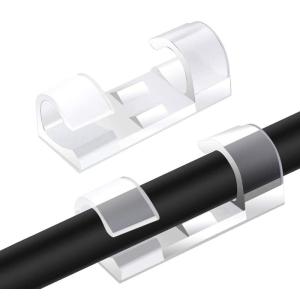 Οργανωτές καλωδίων AG702B με αυτοκόλλητο, 3x1.1x0.7cm, διάφανοι, 20τμχ | Καλώδια - Αντάπτορες | elabstore.gr