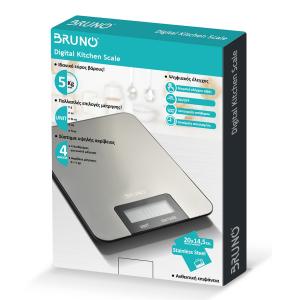 BRUNO BRN-0210 Ψηφιακή Ζυγαριά Κουζίνας 1gr/5kg Ανοξείδωτη | eLabstore.gr